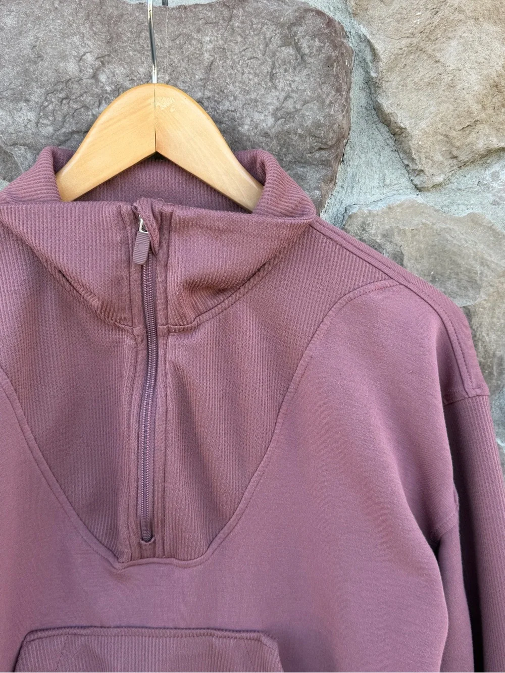 Manifest Offline Magenta Half Zip crop Sweater